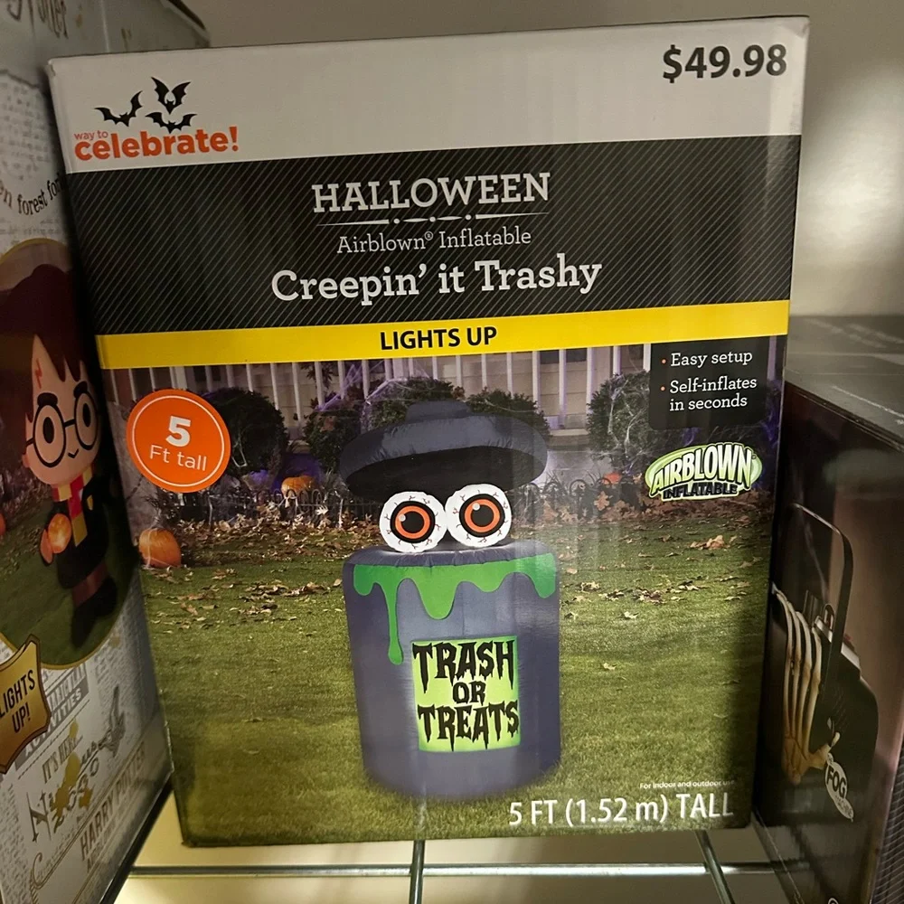 Never Opened We Celebrate Creepin' it Trashy Yard Art - Green and Black